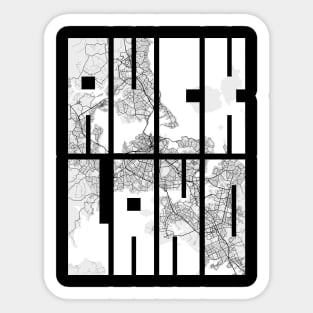 Auckland, New Zealand City Map Typography - Light Sticker